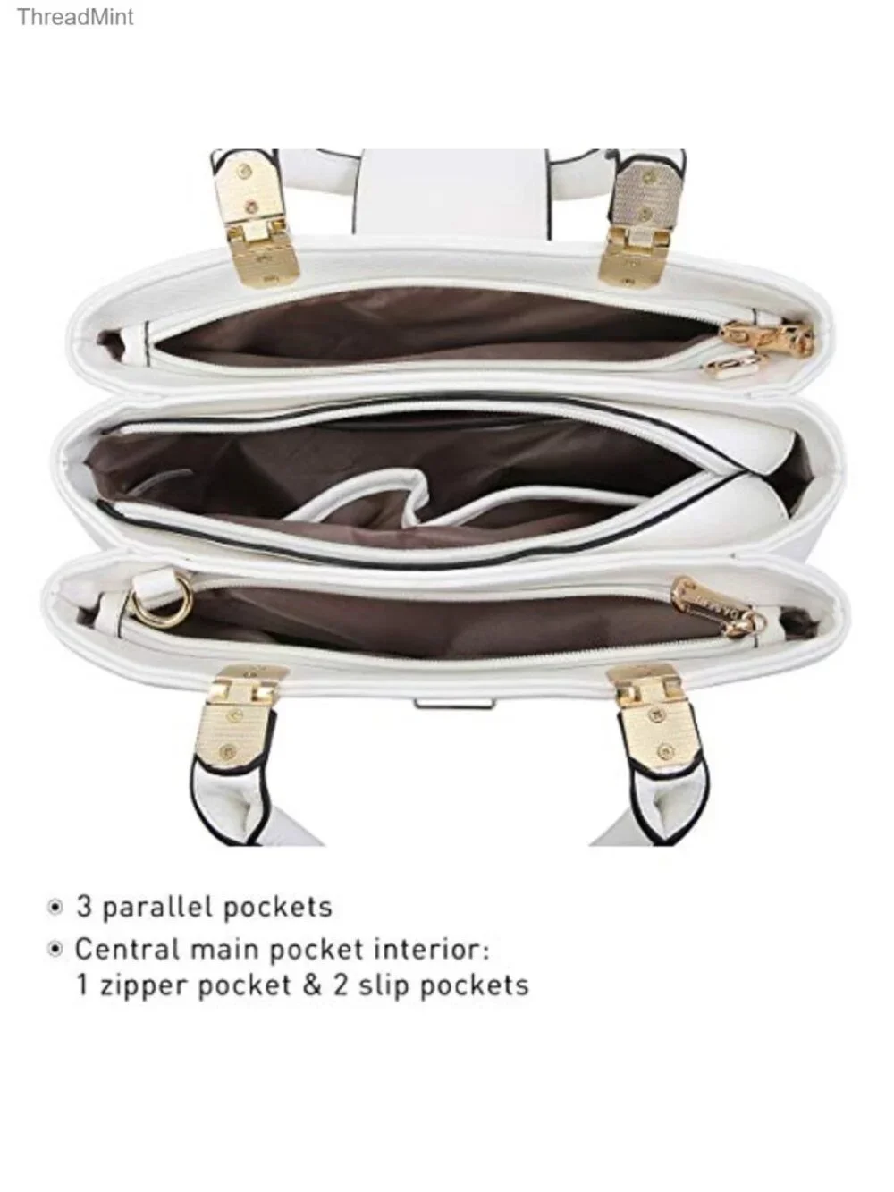 Vegan Leather Satchel Handbag Medium Tote Top Handle Purse Detachable Strap